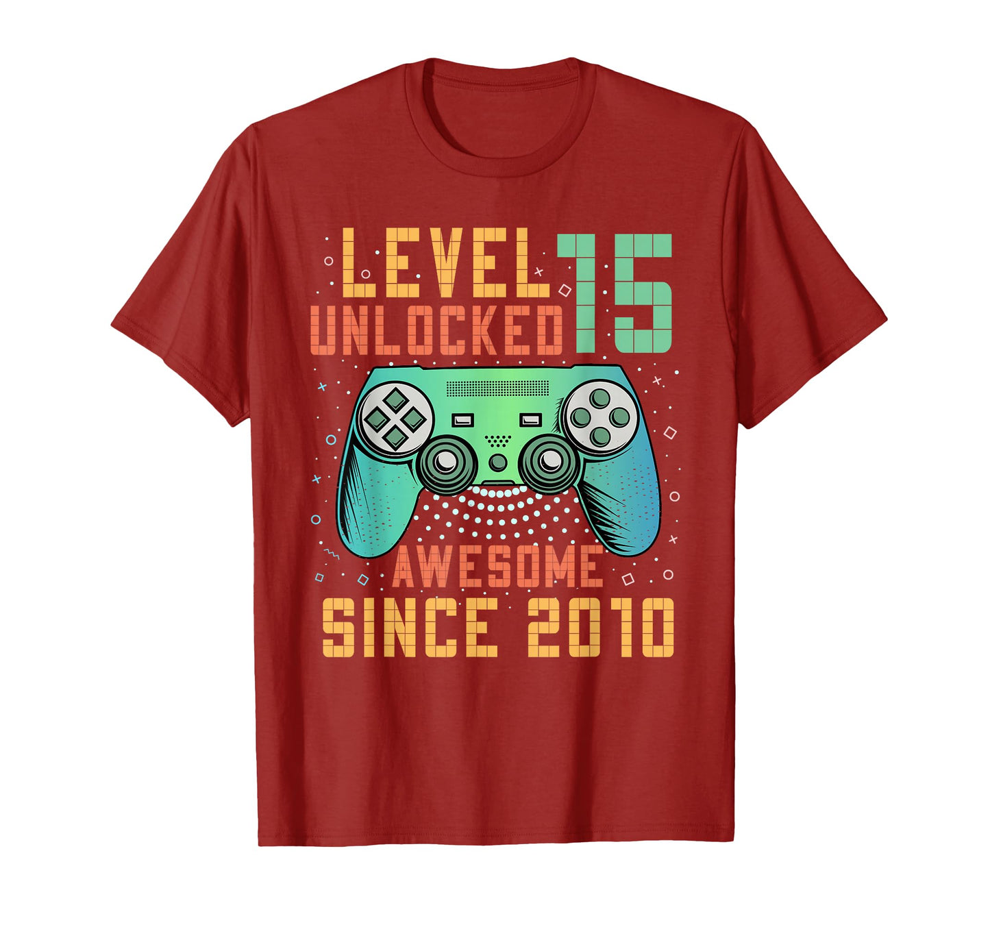 Level 15 Unlocked 15th Birthday 15 Year Old Boy Gifts Gaming T-Shirt