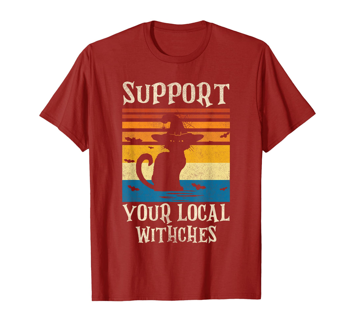 Support Your Local Witches Cat Retro T-Shirt