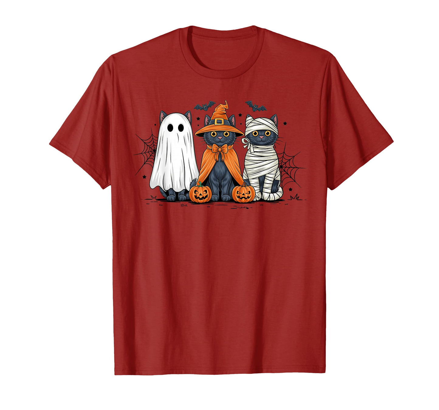 Black Cat Witch Scary Halloween T-Shirt