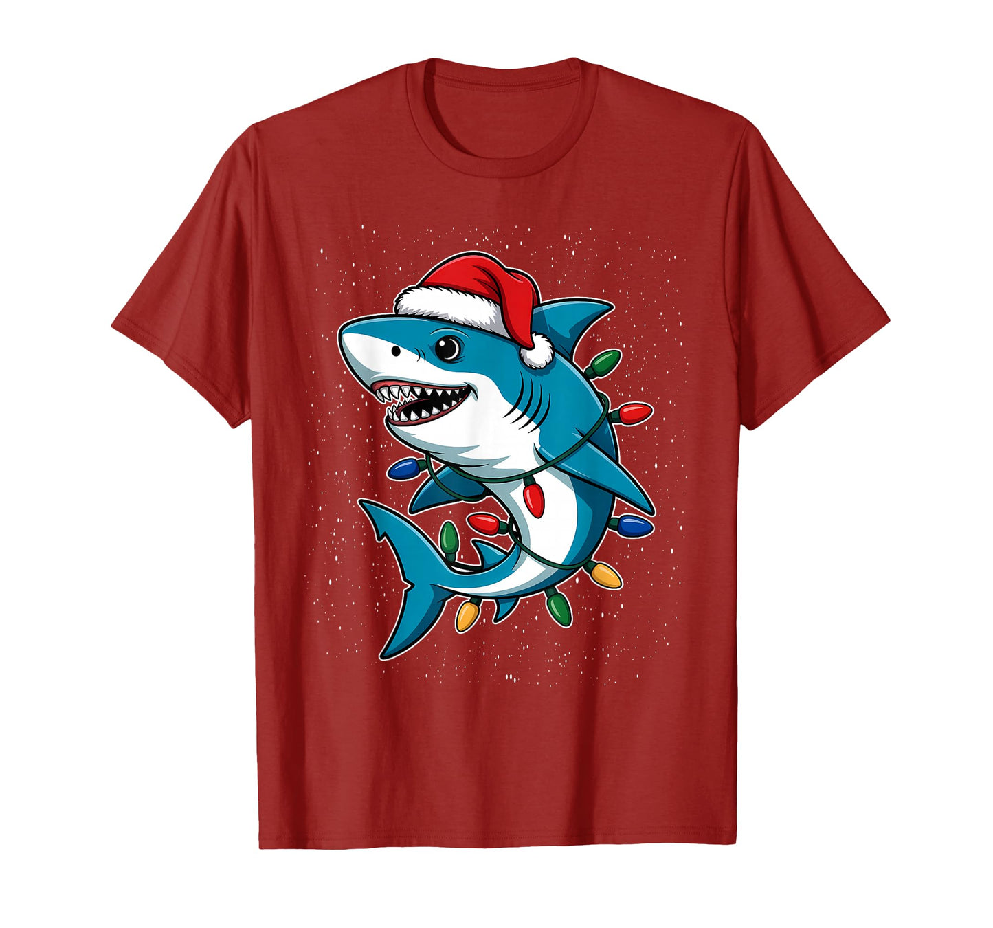 Shark Christmas Santa Lovers Tree T-Shirt