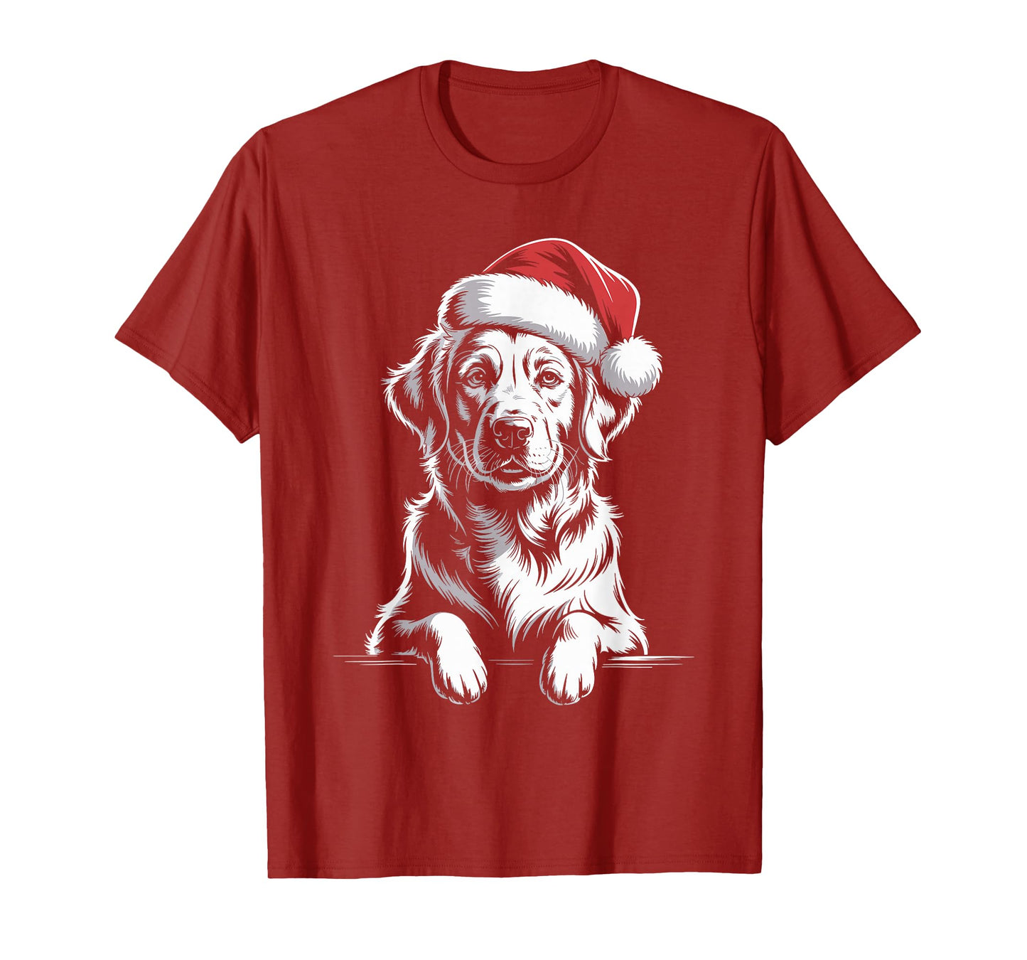 Golden Retriever Dog Santa Hat Christmas Pajama Men Women T-Shirt