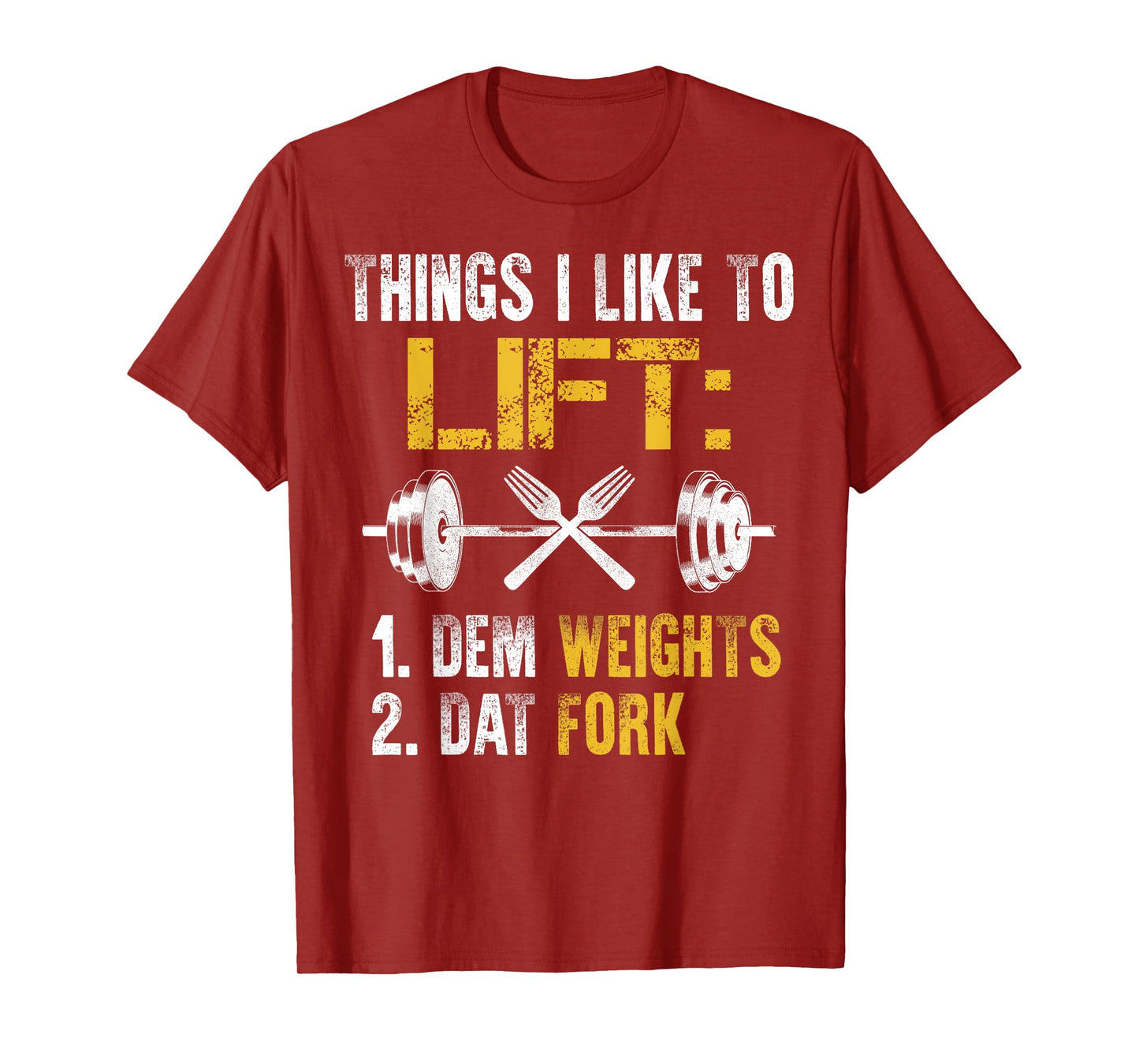 Funny Weight Lifting With Sayings Lift Dat Fork Gym Fitness T-Shirt
