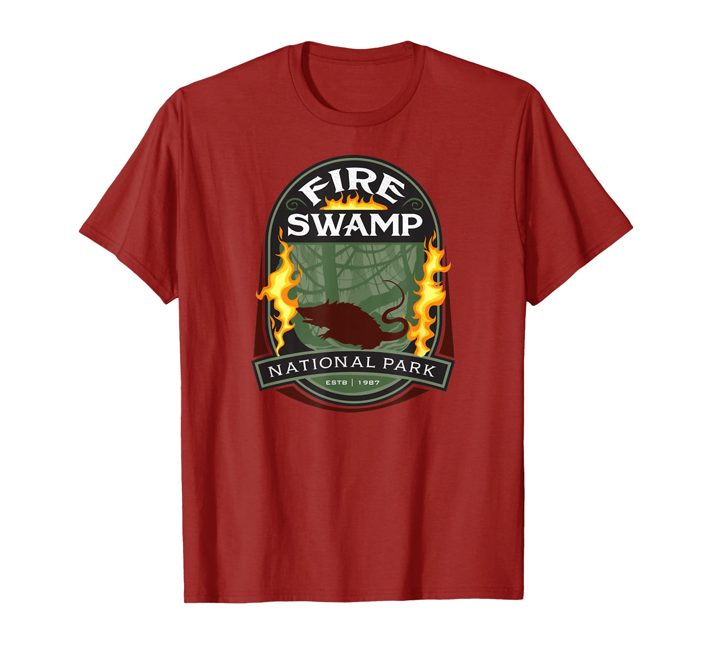 Vintage Fire Swamp National Park Camping Hiking Mountain T-Shirt