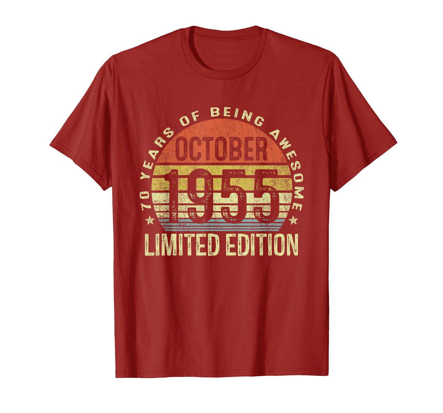 October 1955 70th Birthday Gifts for Men Women 70 Year Old T-Shirt