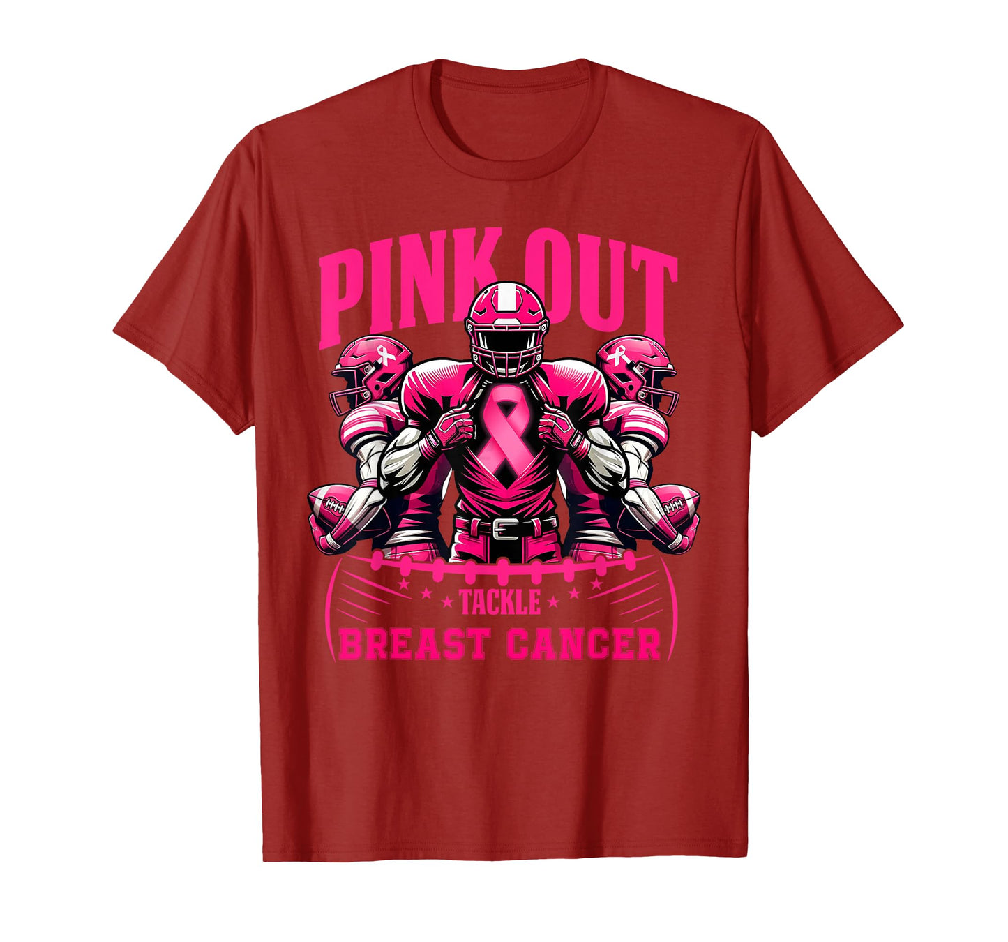 Pink Out Football Game Tackle Breast Cancer Spirit Week T-Shirt
