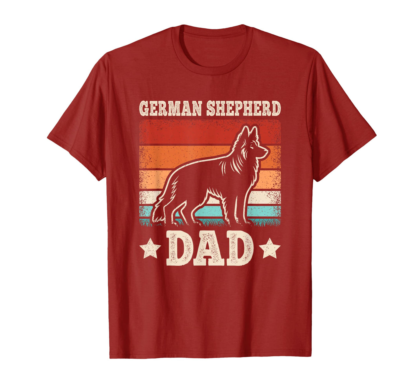 German Shepherd Dad Retro German Shepherd Lover Daddy Men T-Shirt
