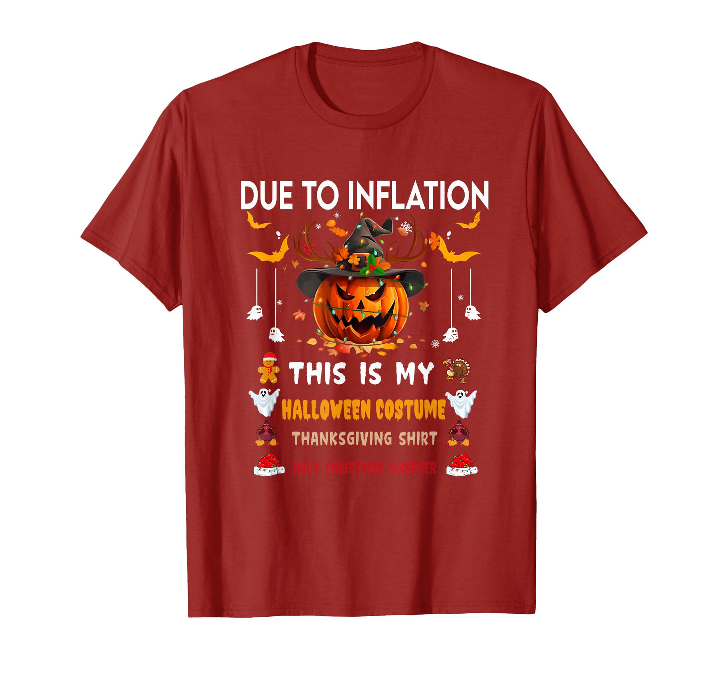 Due To Inflation This Is My Funny Pumpkins Halloween Costume T-Shirt