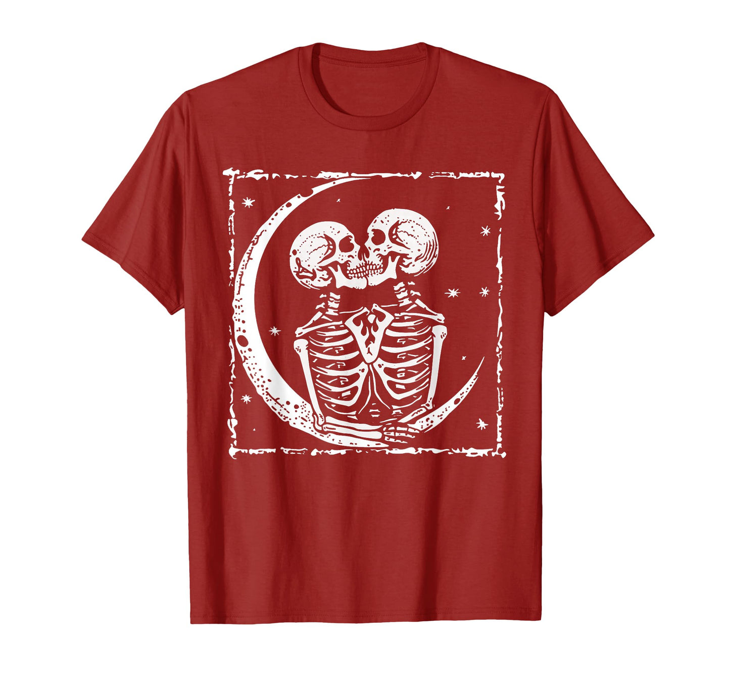 Moon Skeleton Couple Kiss Cute Halloween Costume Women Men T-Shirt