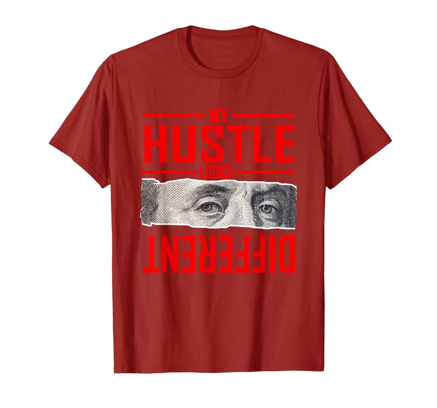 Red My Hustle Look Different Red Graphic T-Shirt
