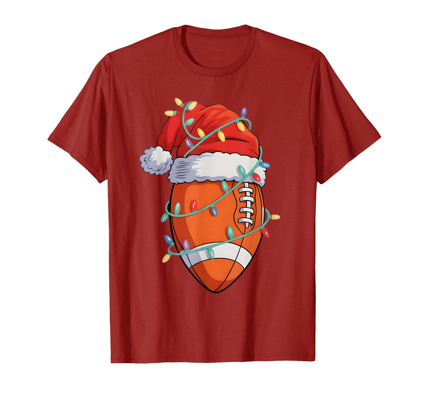 Santa Sports Design for Men Boys Christmas Football Player T-Shirt