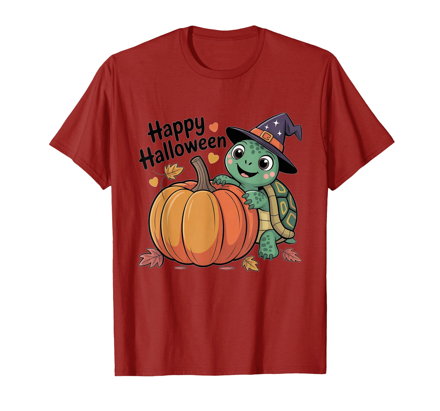 Cute Turtle Halloween with a Funny Witch hat Pumkin Costume T-Shirt