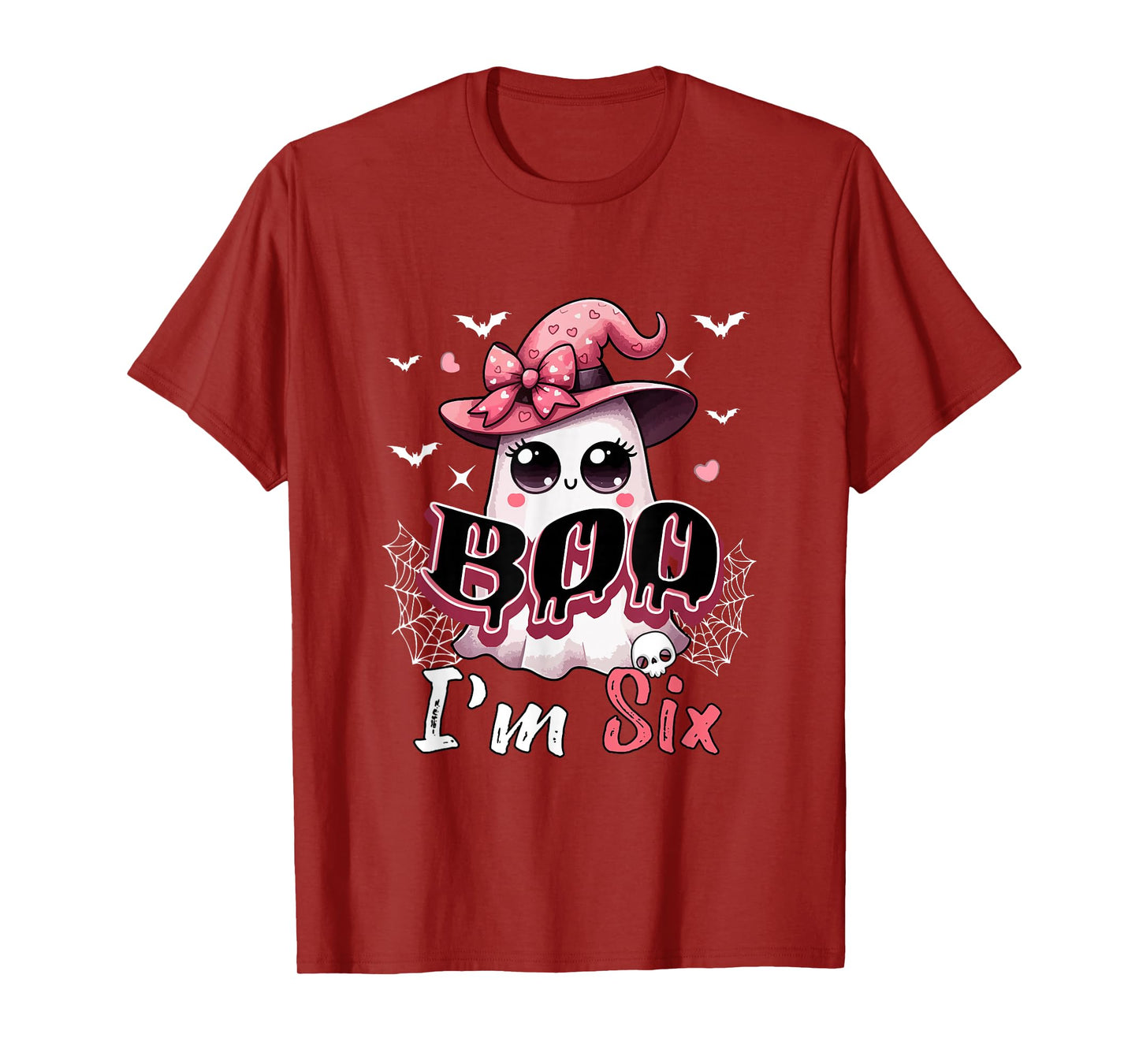 Boo I'm Six Halloween 6th Birthday Boo As Witch Lover Kids T-Shirt