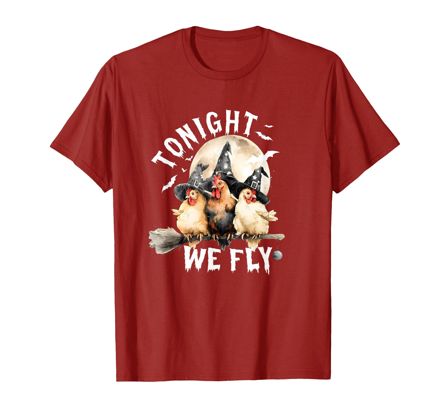 Tonight We Fly Funny Chicken Spooky Season Farm Halloween T-Shirt
