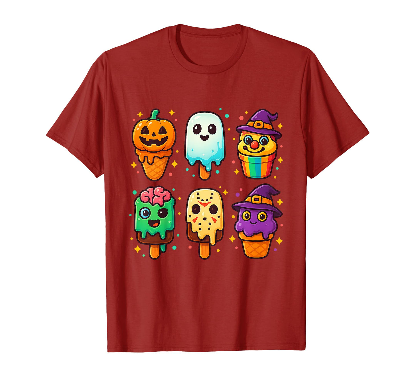 Funny Horror Ice Cream Pops Summerween Halloween Candy Kids T-Shirt