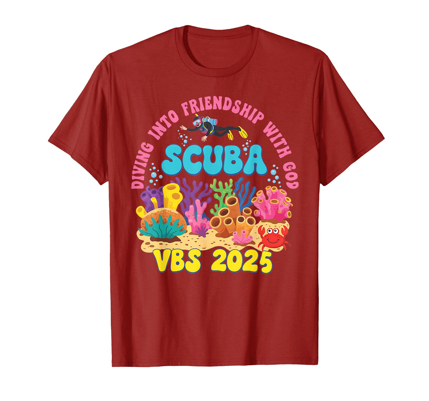 Diving Into Friendship With God Beach Scuba VBS 2025 T-Shirt
