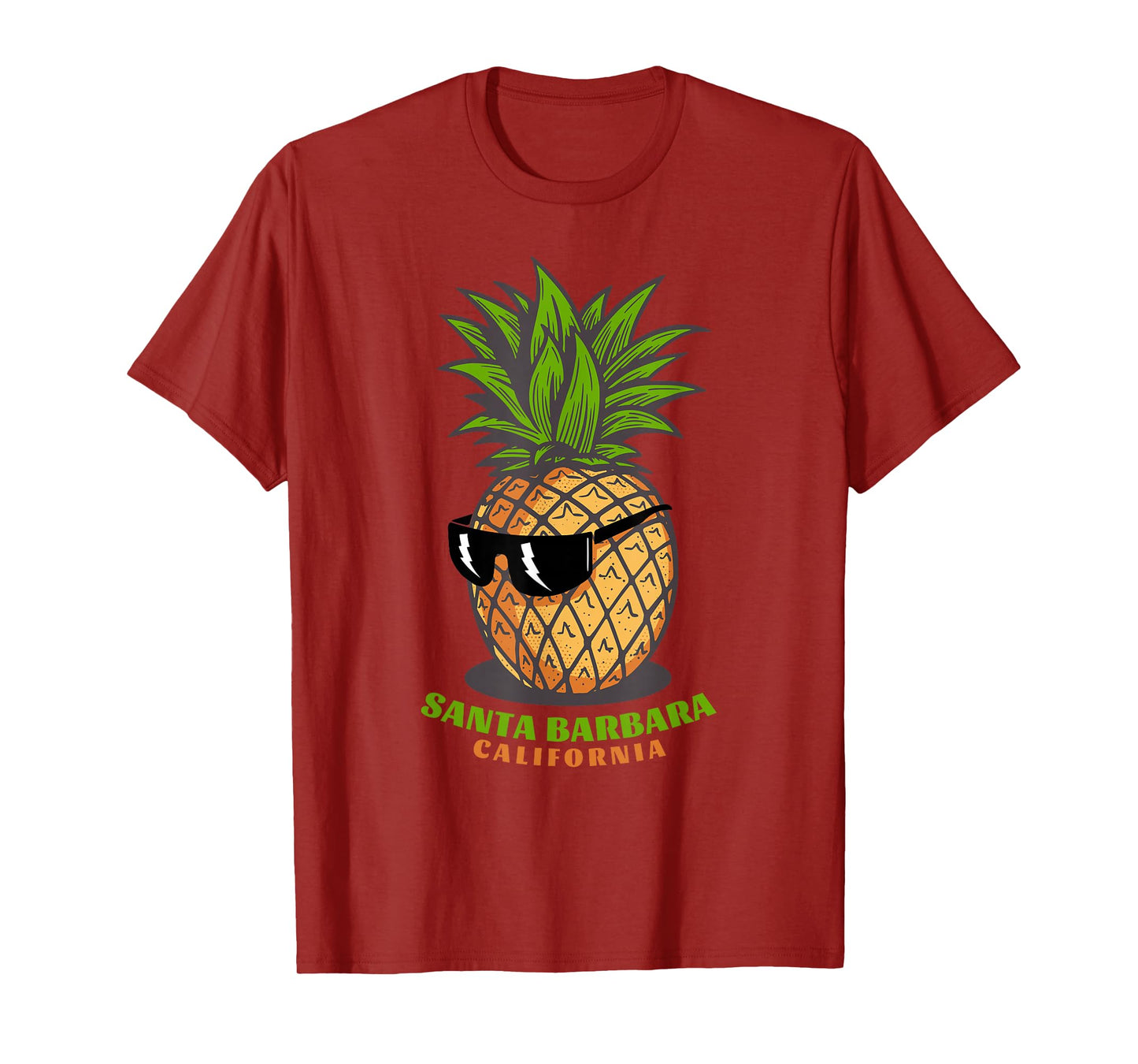 Santa Barbara California CA Pineapple Sunglasses Vacation T-Shirt