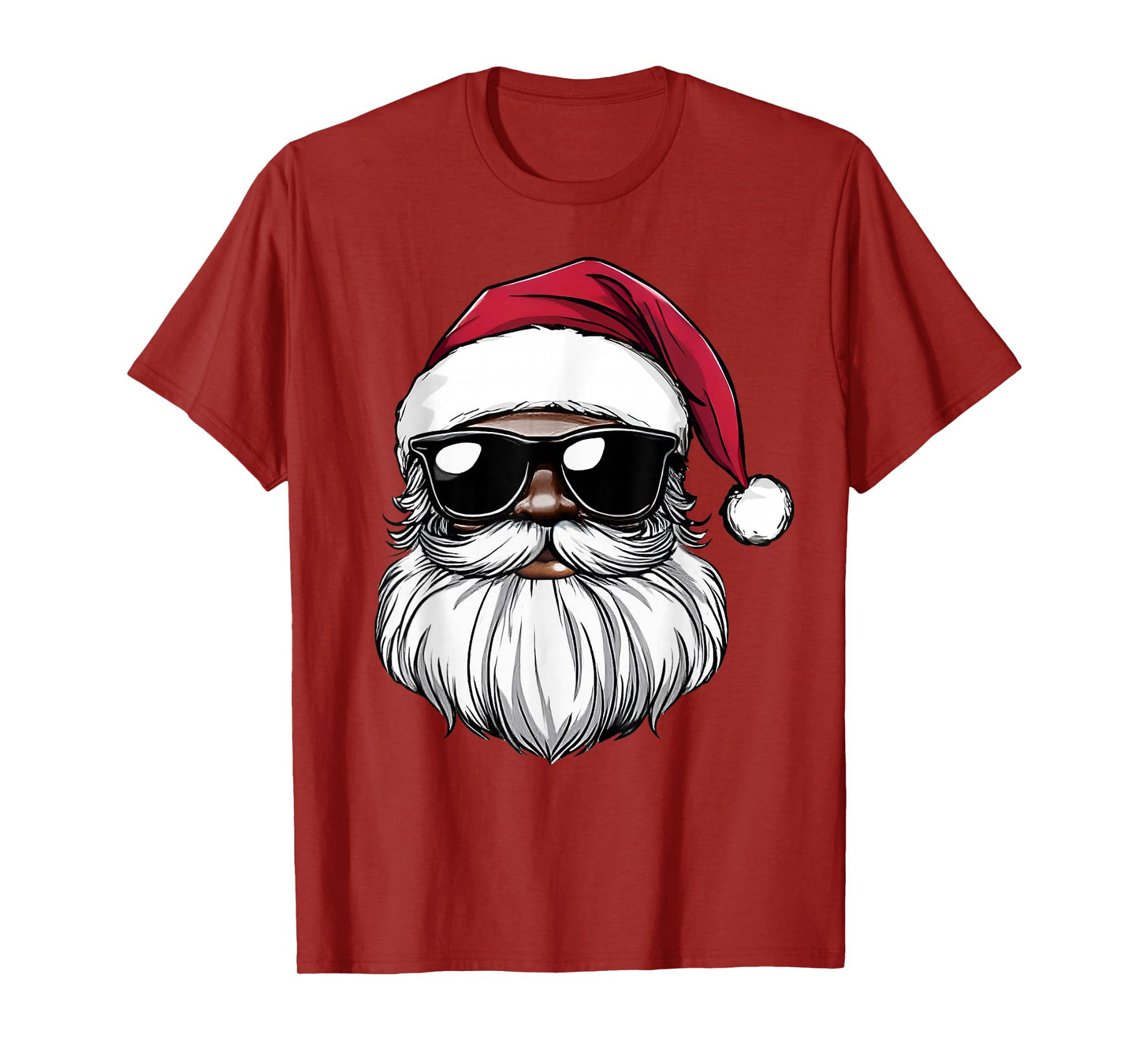Santa Sunglasses Black Man Christmas Xmas Pajamas Holiday T-Shirt