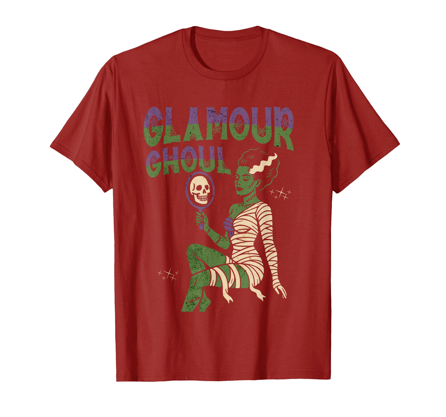 Glamour Ghoul Womens Halloween Bride Frankenstein Vintage T-Shirt