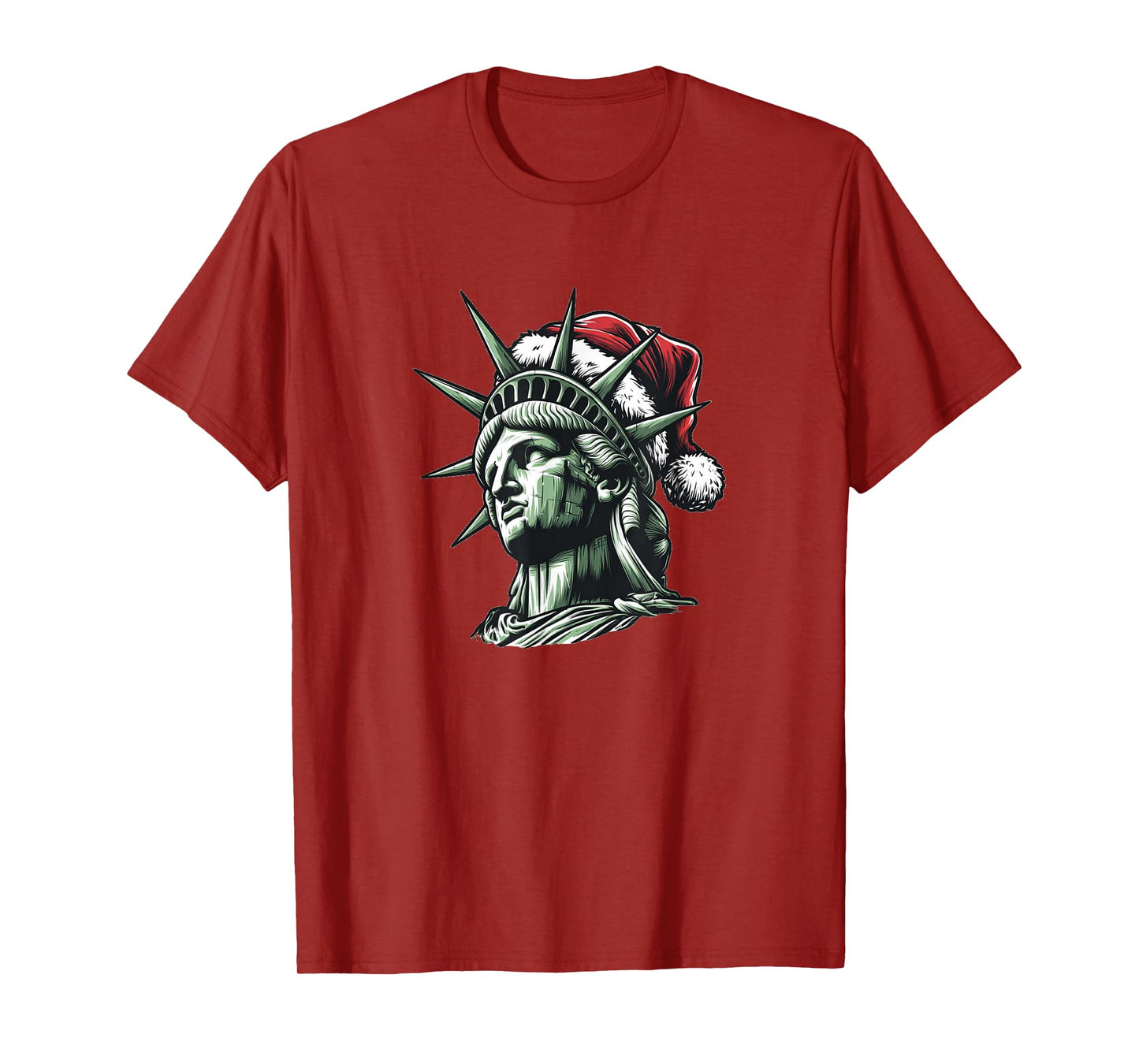 Xmas Liberty with Patriotic Santa Claus Hat Costume T-Shirt