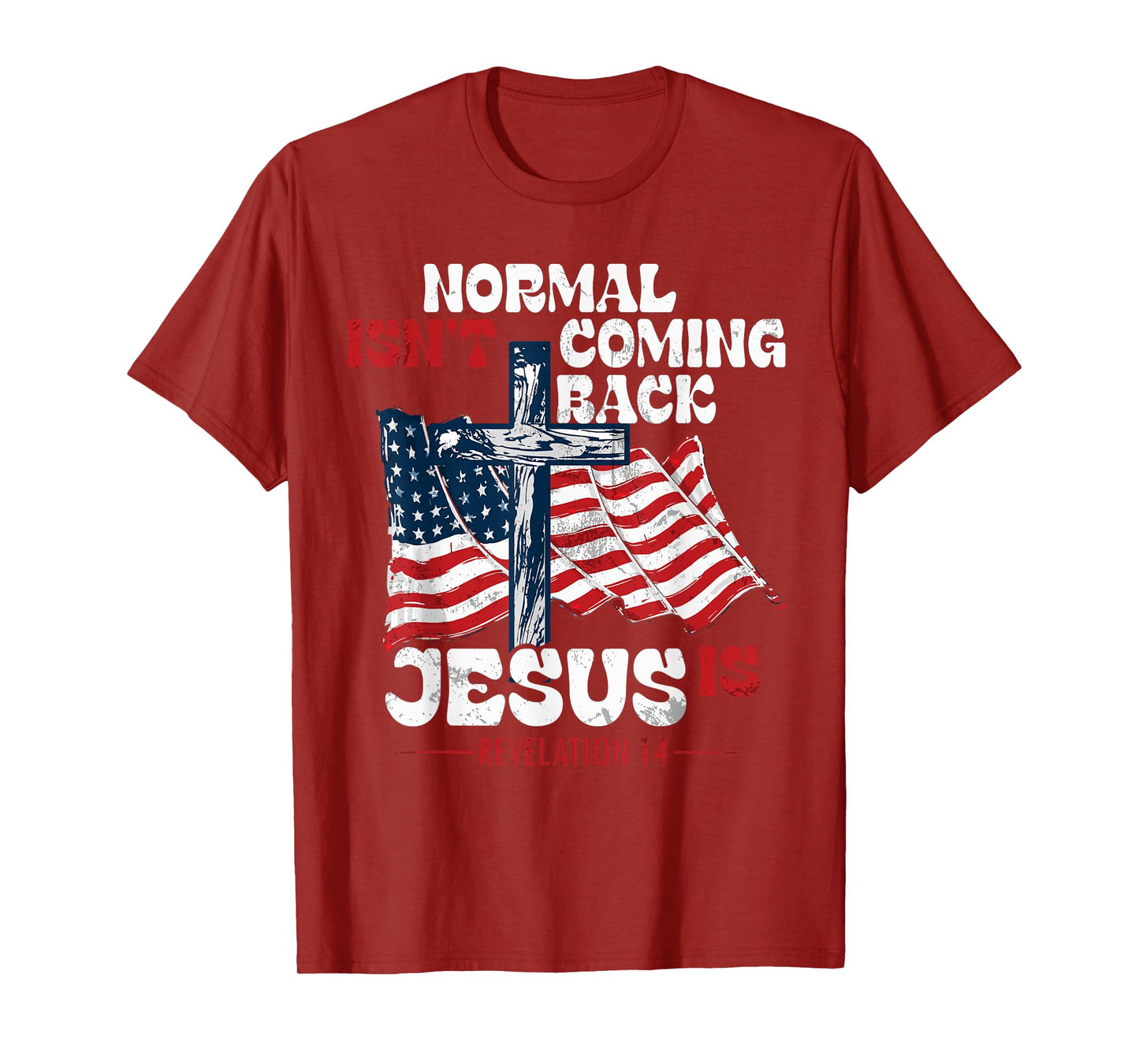 Modern Tees Plus Normal Is not Coming Back Jesus Is Jesus Is Coming Back T-Shirt, Small