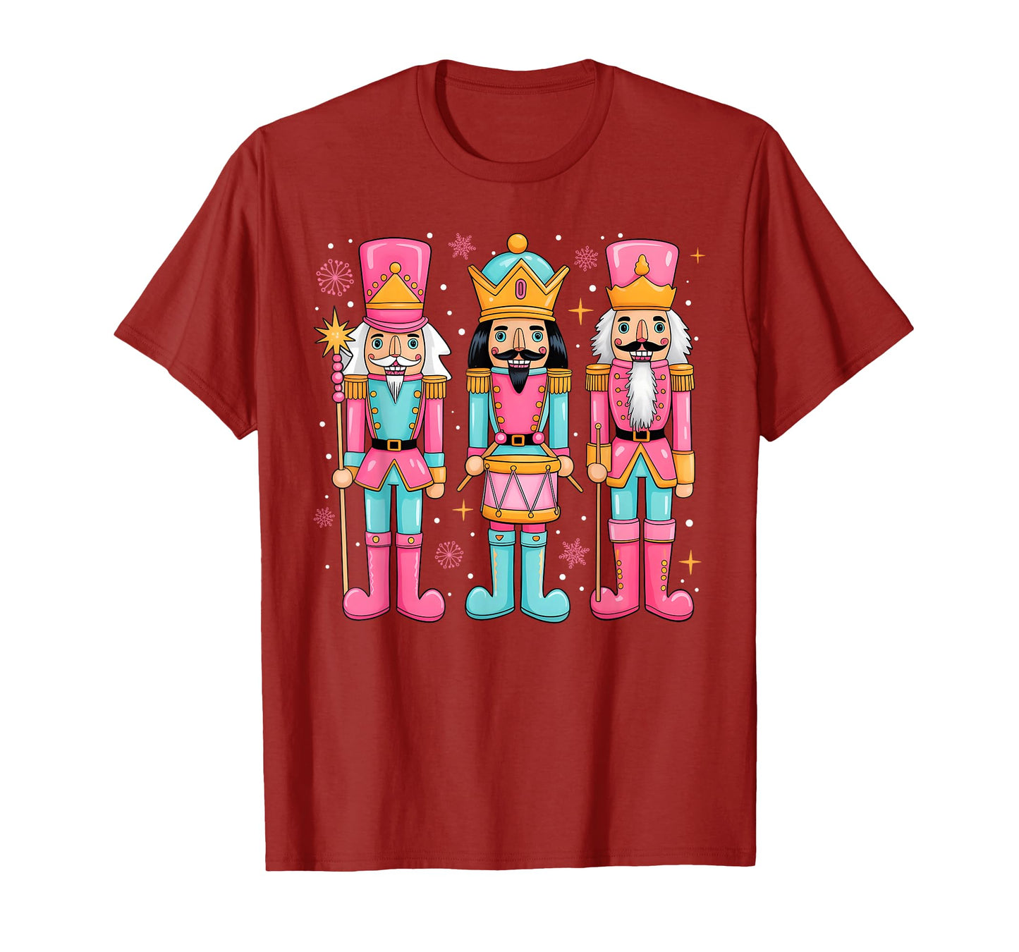 Merry Christmas Pink Nutcracker Women Kids Girl Ballet Dance T-Shirt