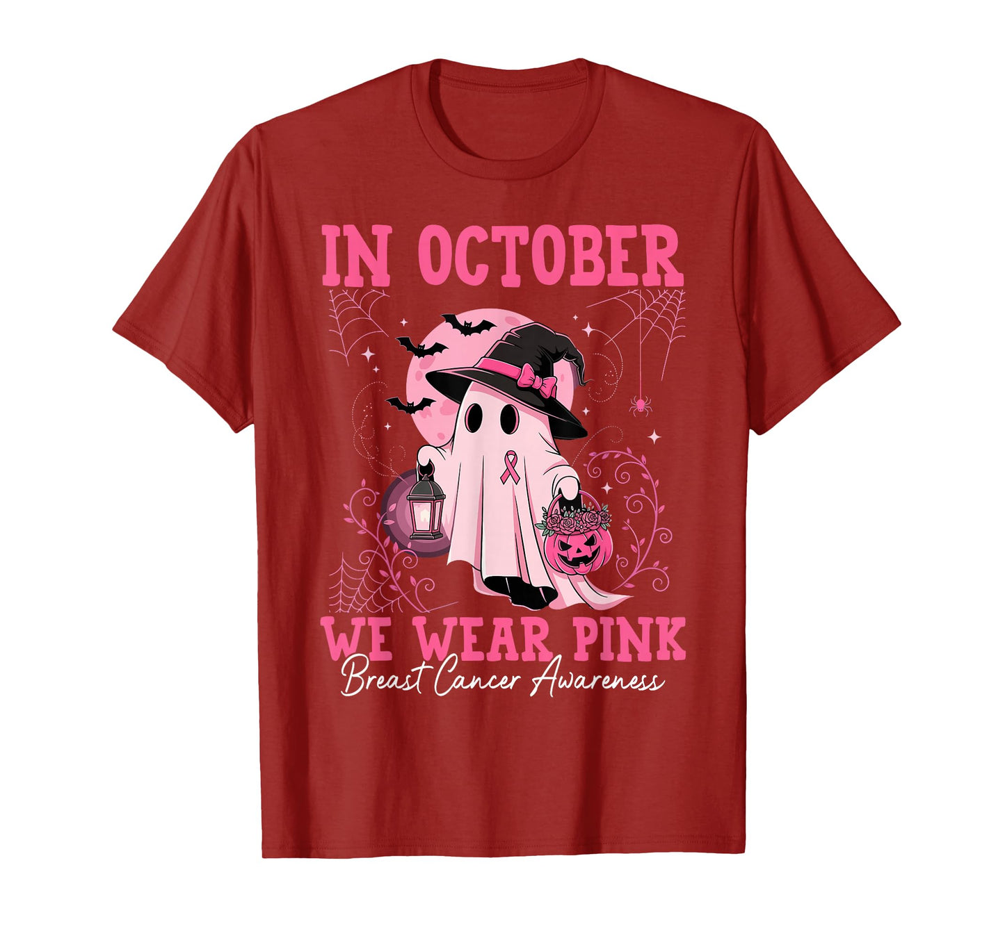 Breast Cancer Awareness Pumpkin We Wear Pink in October Girl T-Shirt