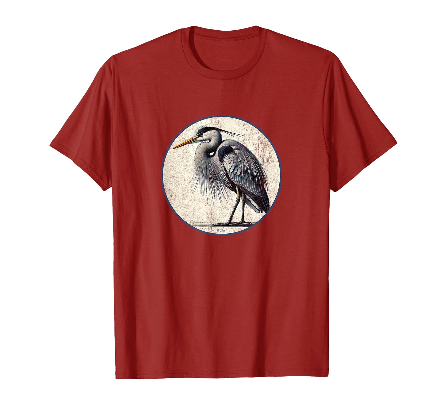 Colorful Retro Great Blue Heron Bird Design T-Shirt