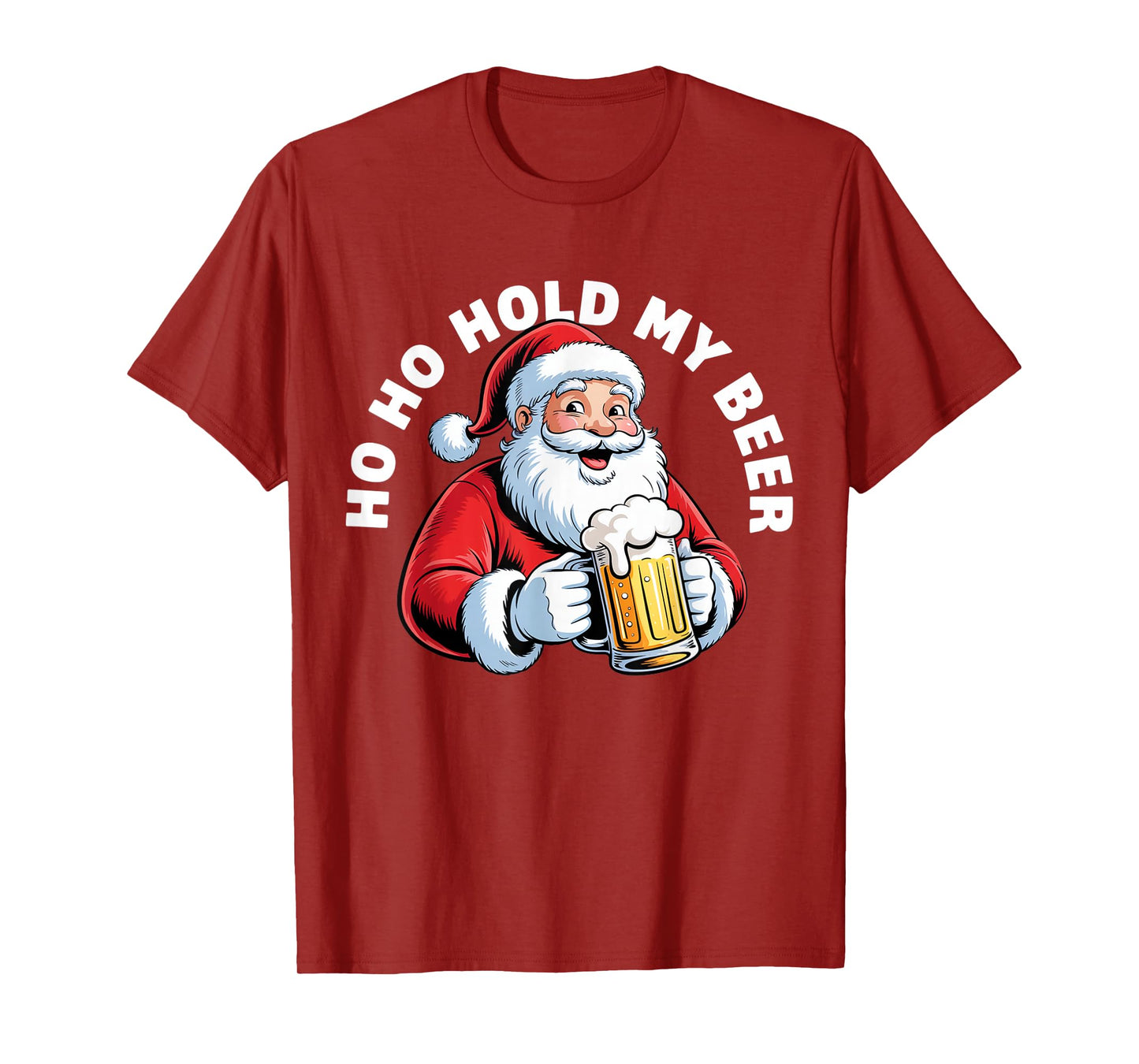 Ho Ho Hold My Beer Christmas Drinking Santa Gifts T-Shirt