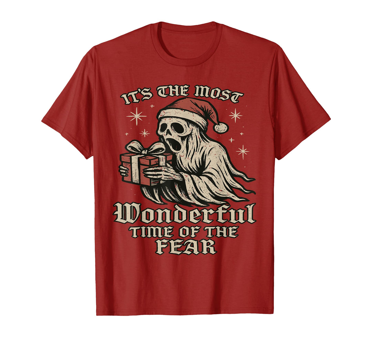 Goth Christmas Fear Gothic Academia Halloween Skeleton Gost T-Shirt