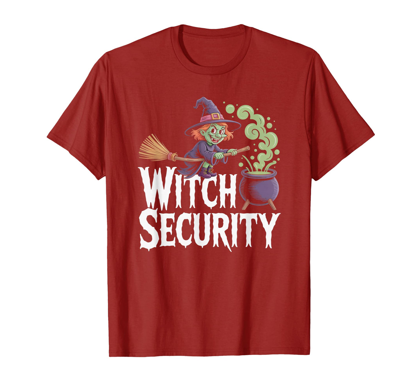 Witch Security Funny Halloween Costume Dad Mom Group T-Shirt