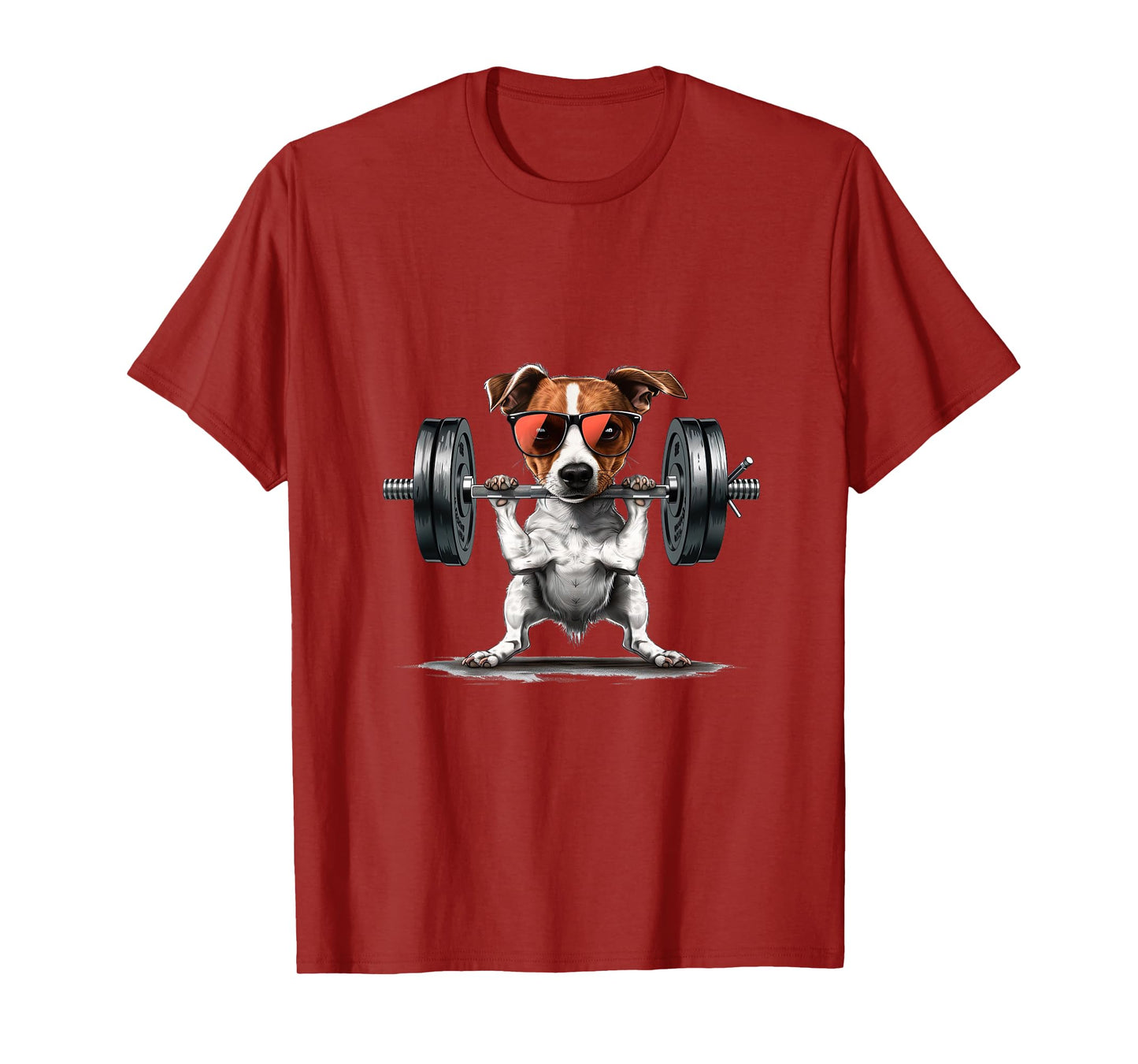 Pumping Weight Lifting Funny Jack Russell Terrier T-Shirt