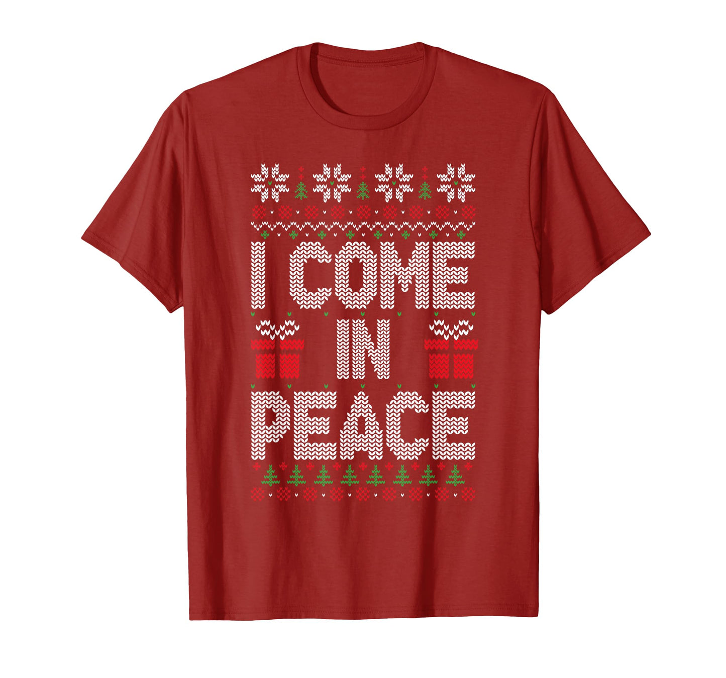 Peace I Come in Peace Christmas Xmas Holiday Couples Ugly T-Shirt