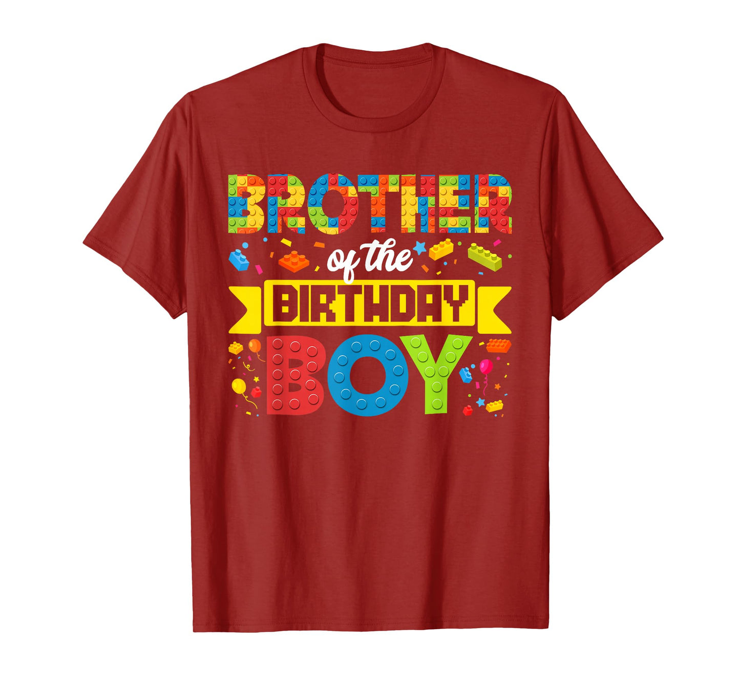 Brother Of The Birthday Boy Master Builder Building Blocks T-Shirt