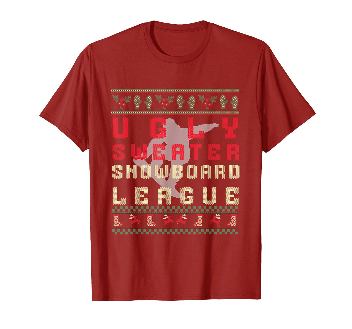 Ugly Christmas Snowboard T-Shirt – Funny Ugly Sweater Shirt T-Shirt
