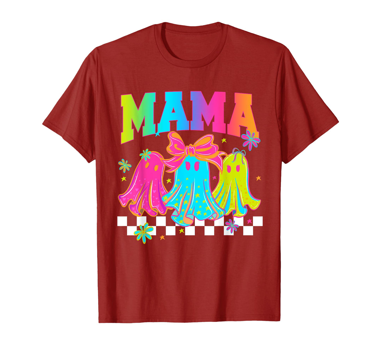 Mama Boo Halloween Family Matching Ghost Mom Gift T-Shirt