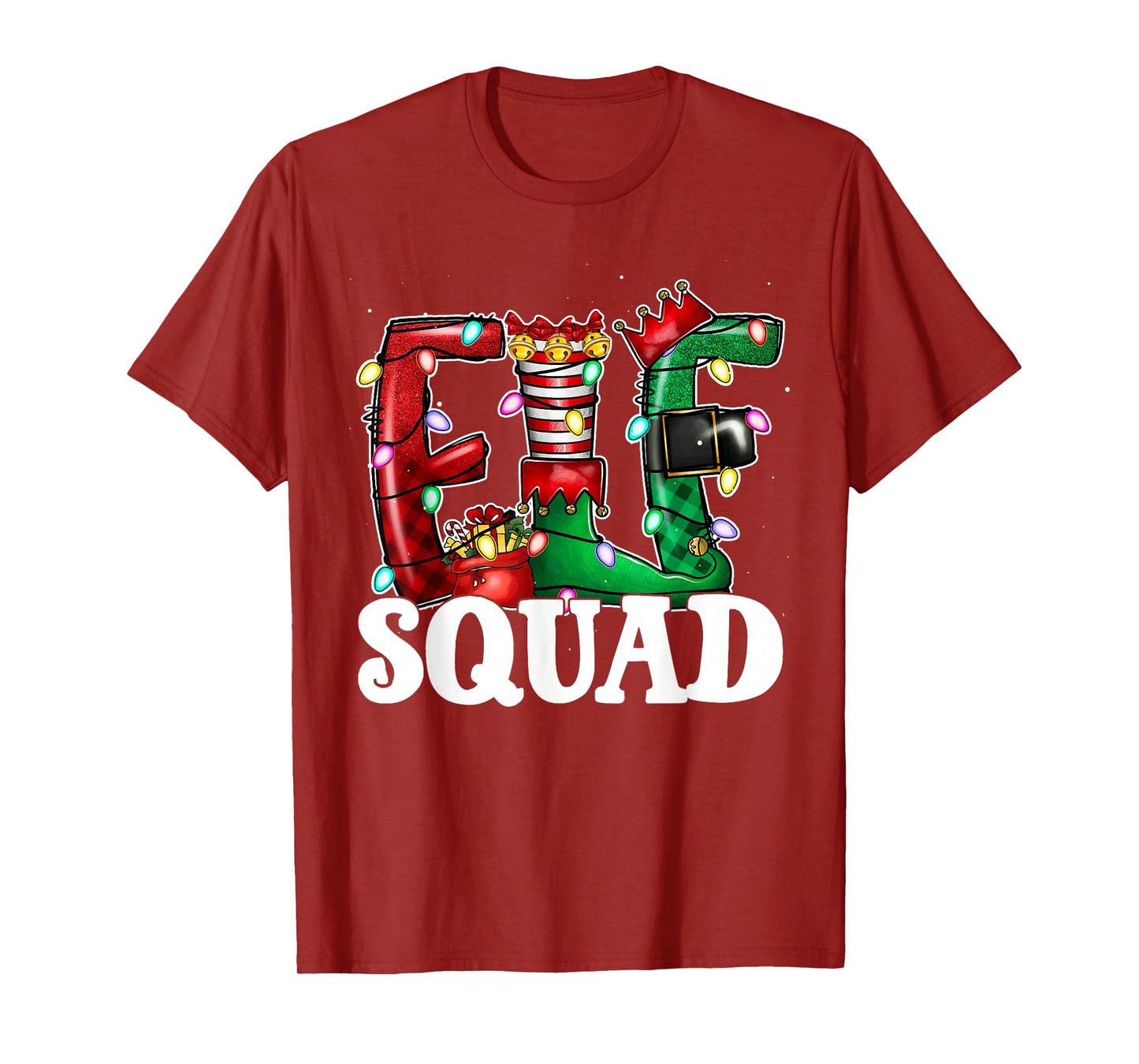 Elf Squad Funny Elf Family Christmas Xmas Matching Pajamas T-Shirt