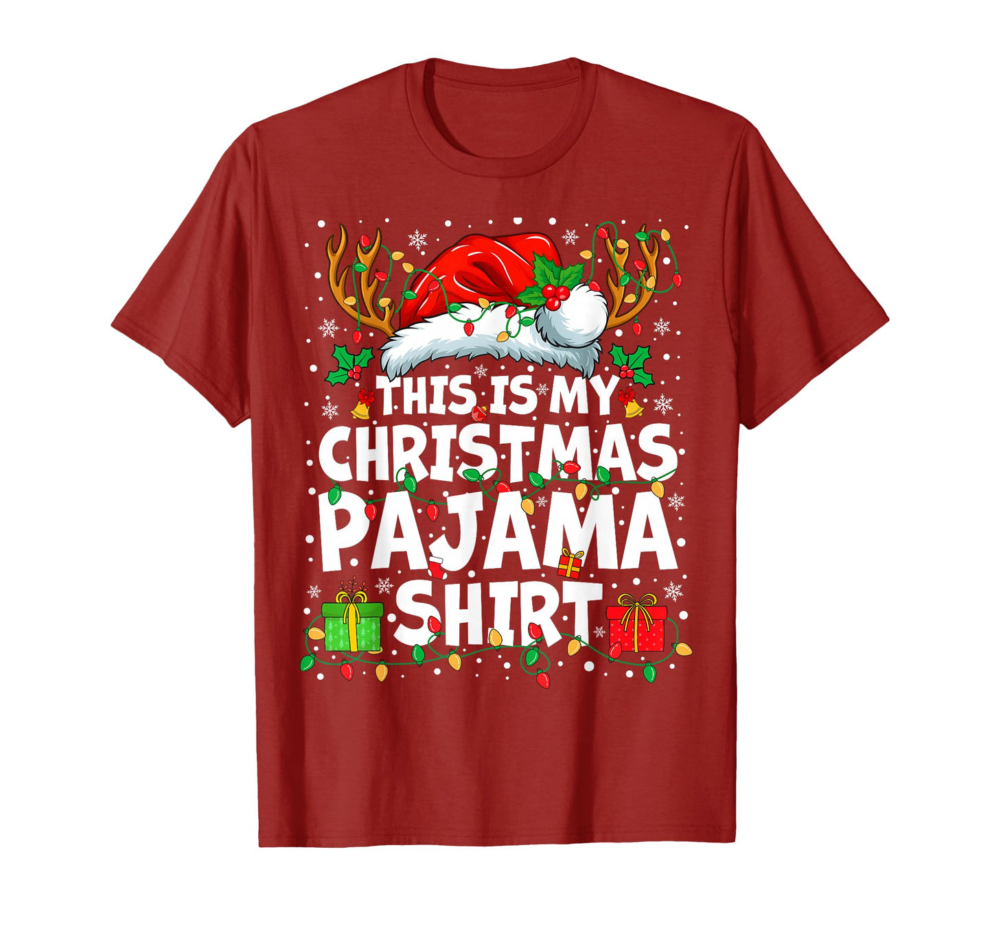 This is My Christmas Pajama Shirt Funny Xmas PJs Men Women T-Shirt