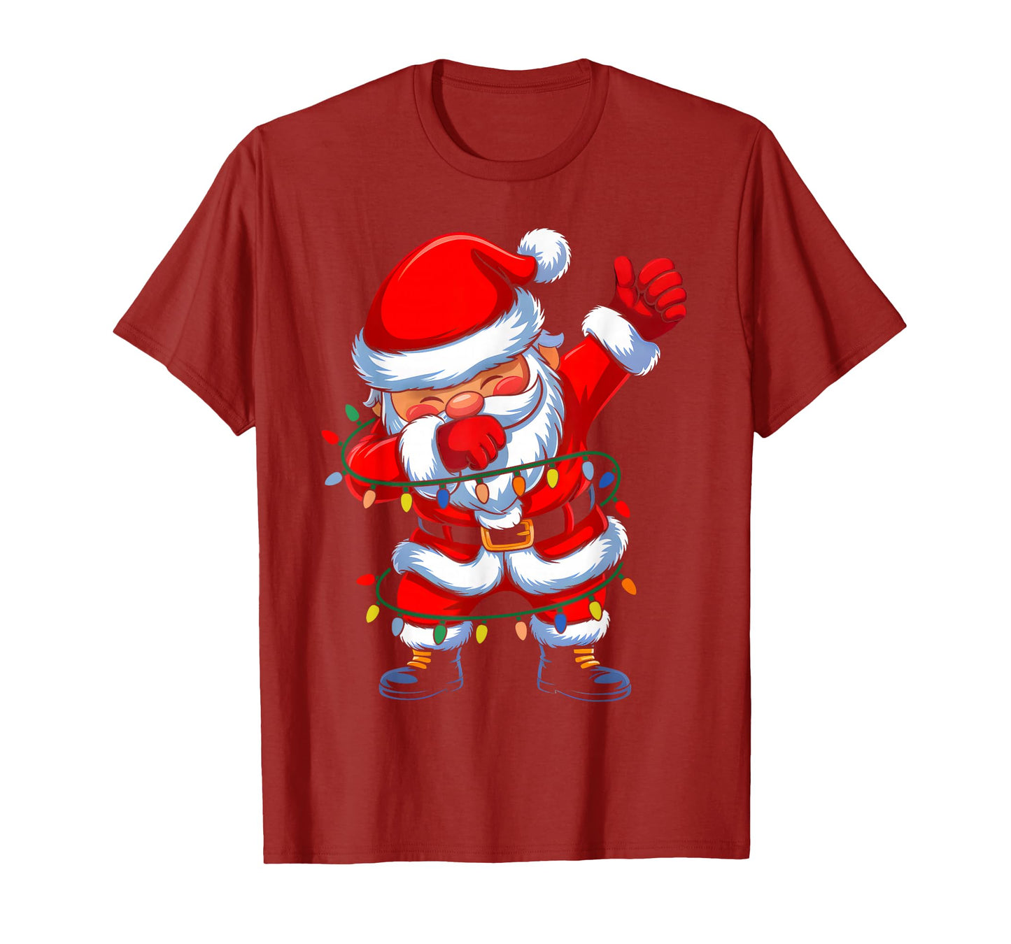 Dabbing Santa Christmas Lights Boys Men Kids Funny Xmas Dab T-Shirt