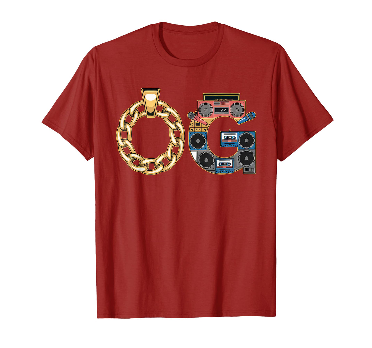 Old School OG Tshirt Hip Hop Vinyl CDs Tapes 80s 90s Retro T-Shirt