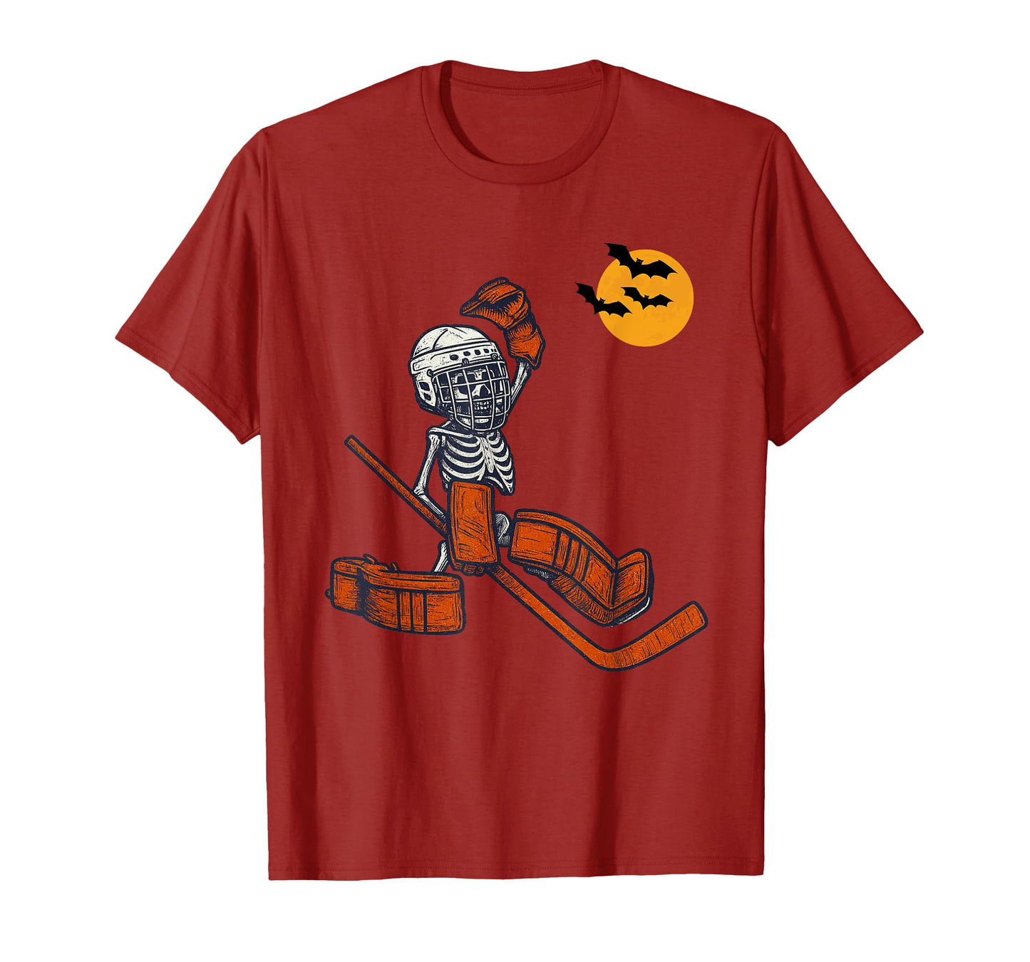 Vintage Halloween Skeleton Ice Hockey Funny Spooky Costume T-Shirt