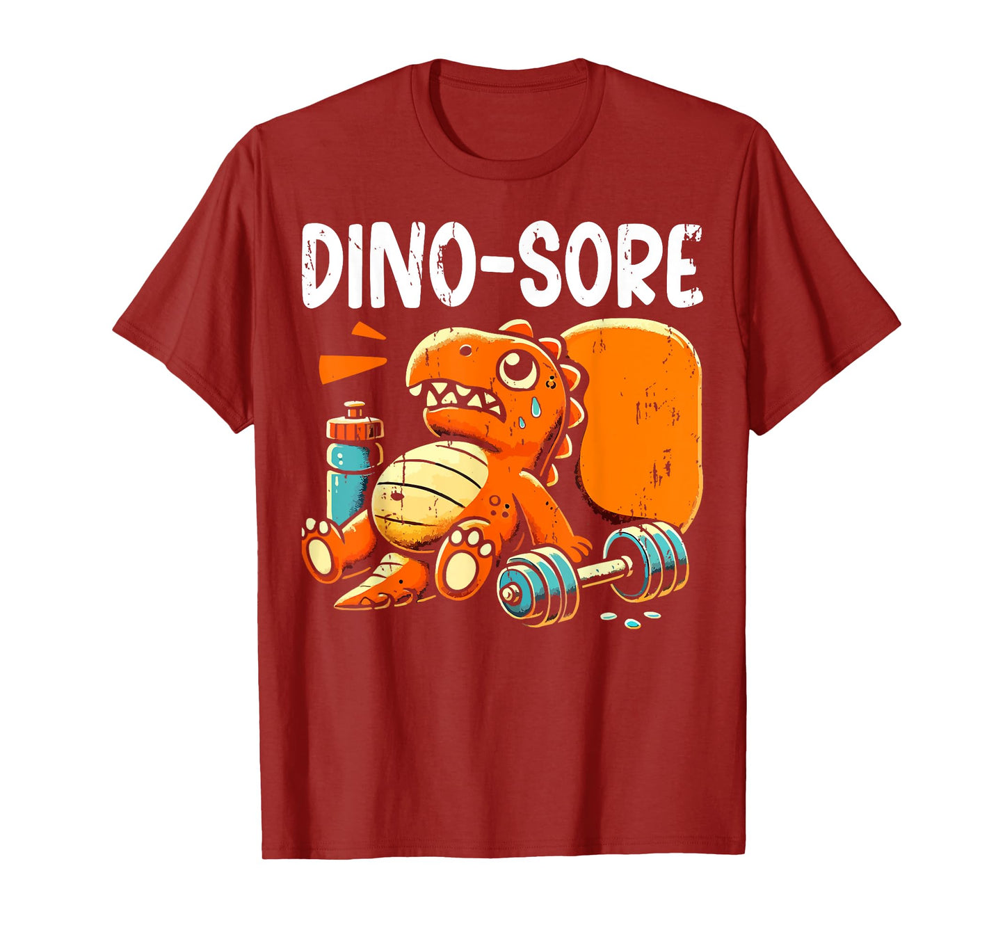 Dino Sore Exercise Funny Graphic Workout Gym Men Women T-Shirt