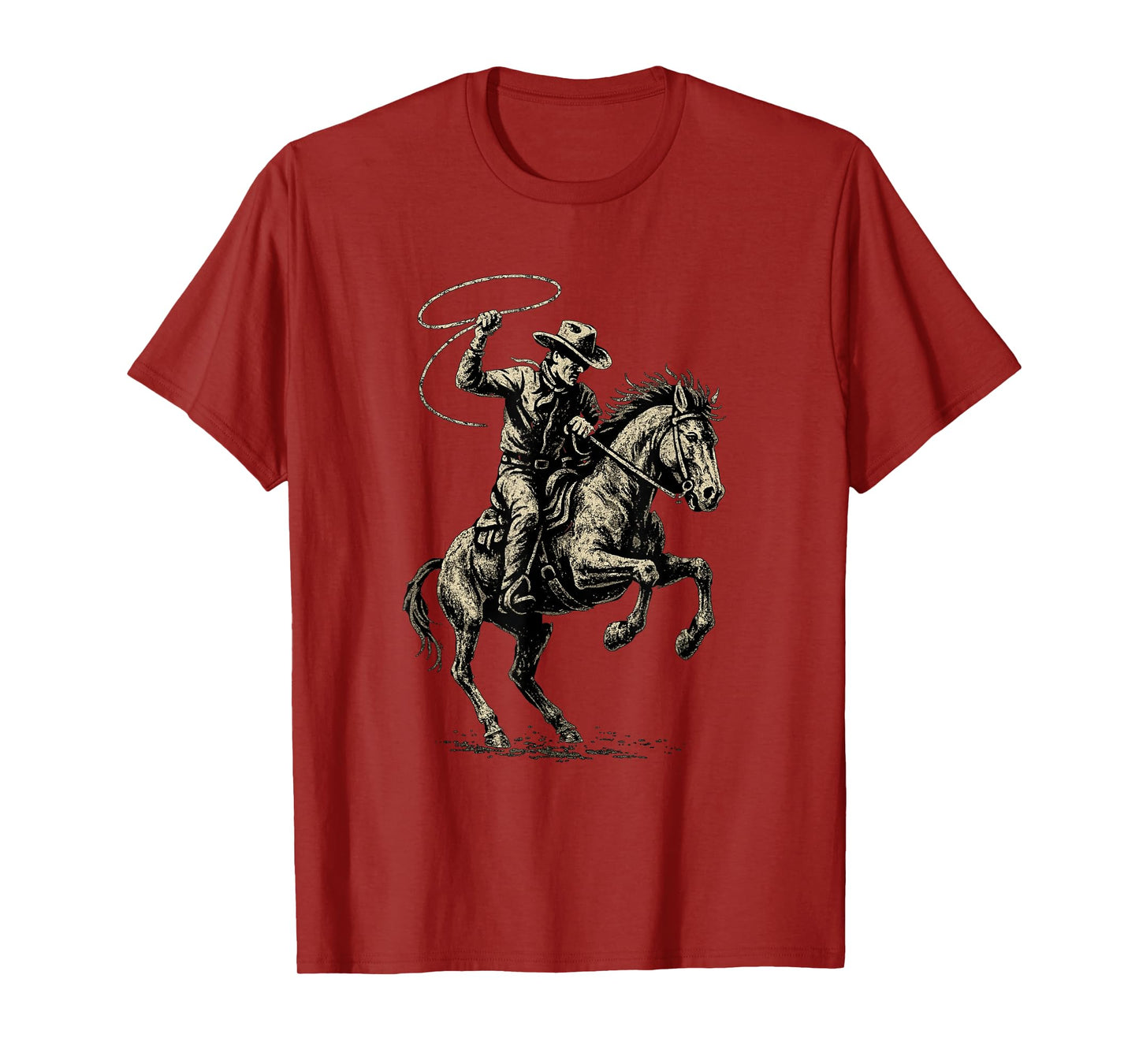 Wild West Rodeo cowboy Dark Western Horse Art T-Shirt