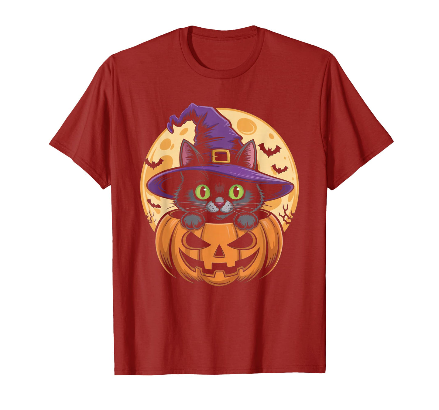 Cat Halloween Pumpkin Black Cat Scarry Spooky Gifts Kids T-Shirt