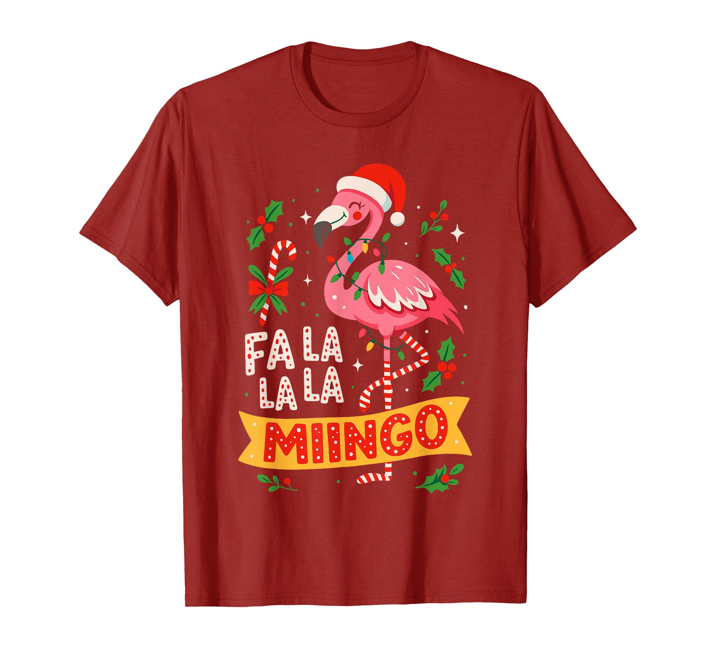 Flamingo Christmas Shirt for Women, Funny FA La La Mingo T-Shirt