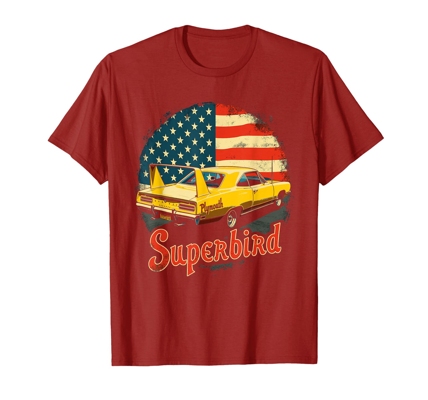 1970 Plymouth Superbird Vintage Classic car American Flag T-Shirt