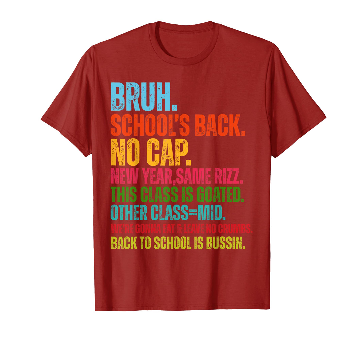 Vintage Bruh We Back No Cap Bruh We're Back Student Teacher T-Shirt