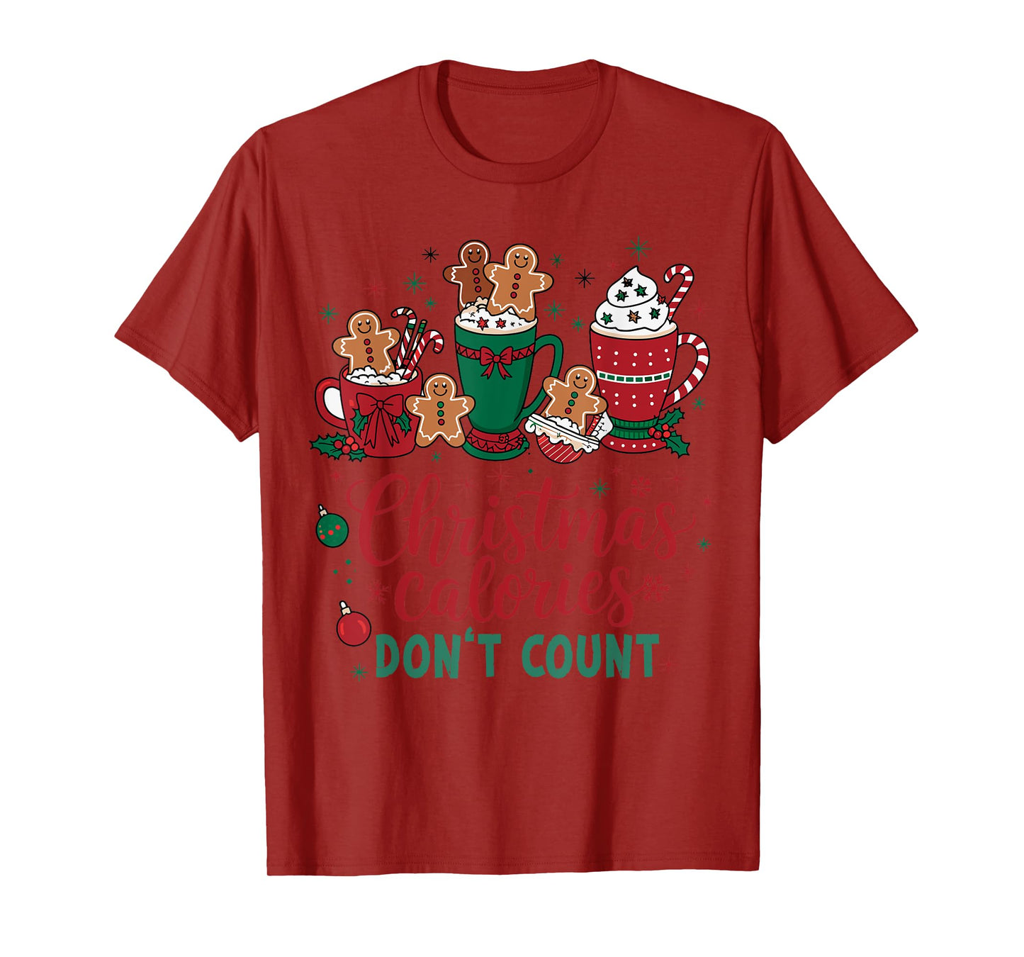 Christmas Calories Don't Count Funny Food Lovers Retro T-Shirt