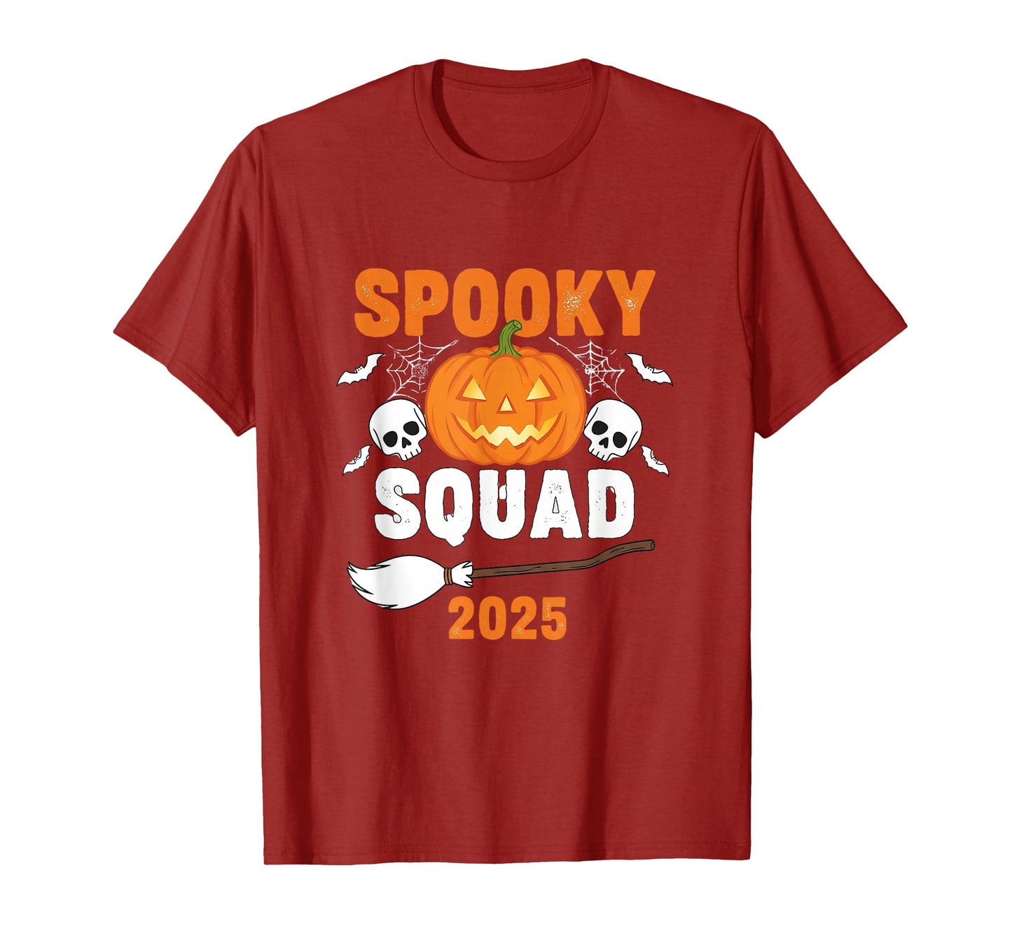 Spooky Squad 2025 Halloween Pumpkin Skull Party T-Shirt