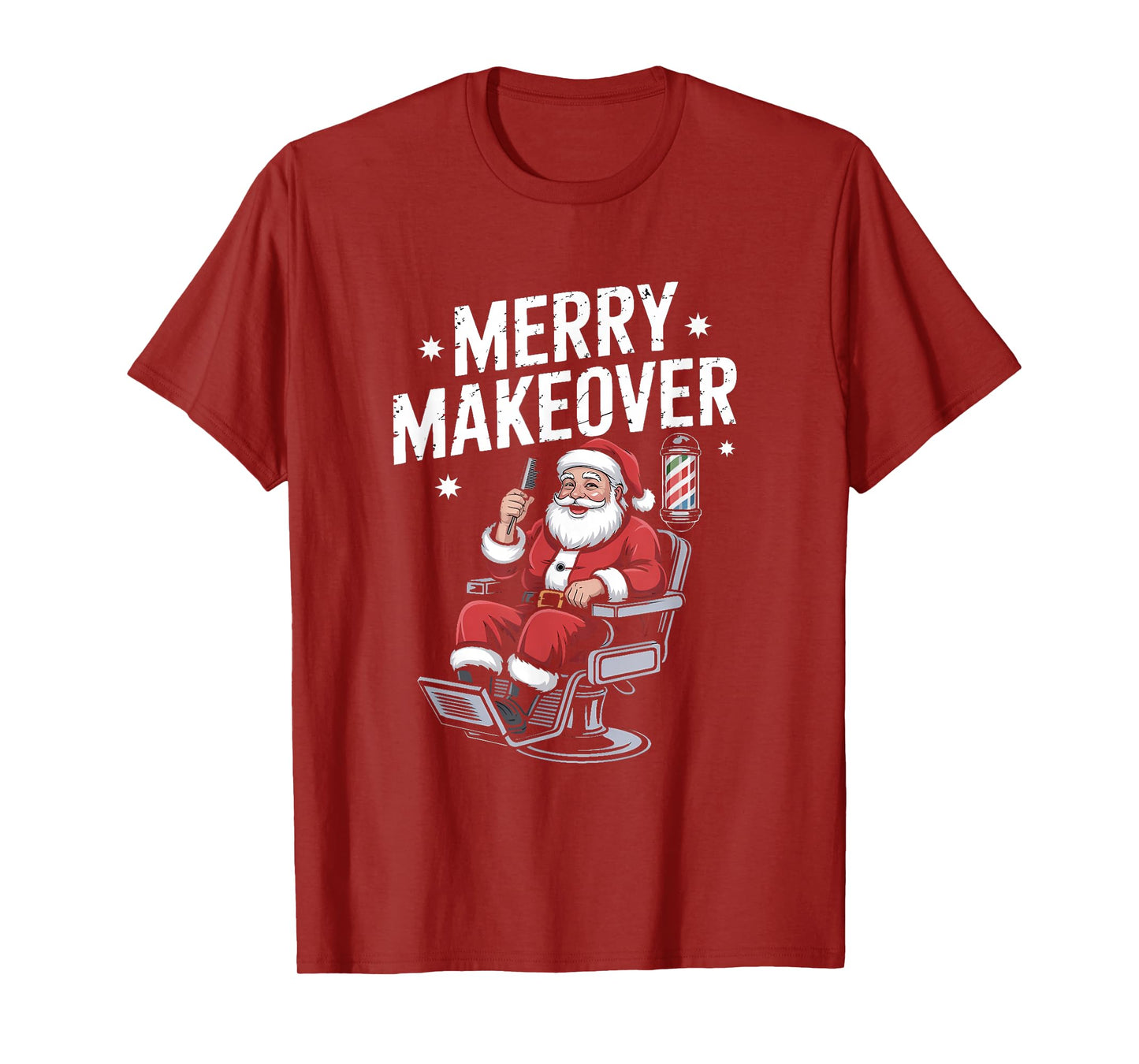 Witch Hairdresser Merry Makeover Santa Barber Holiday T-Shirt