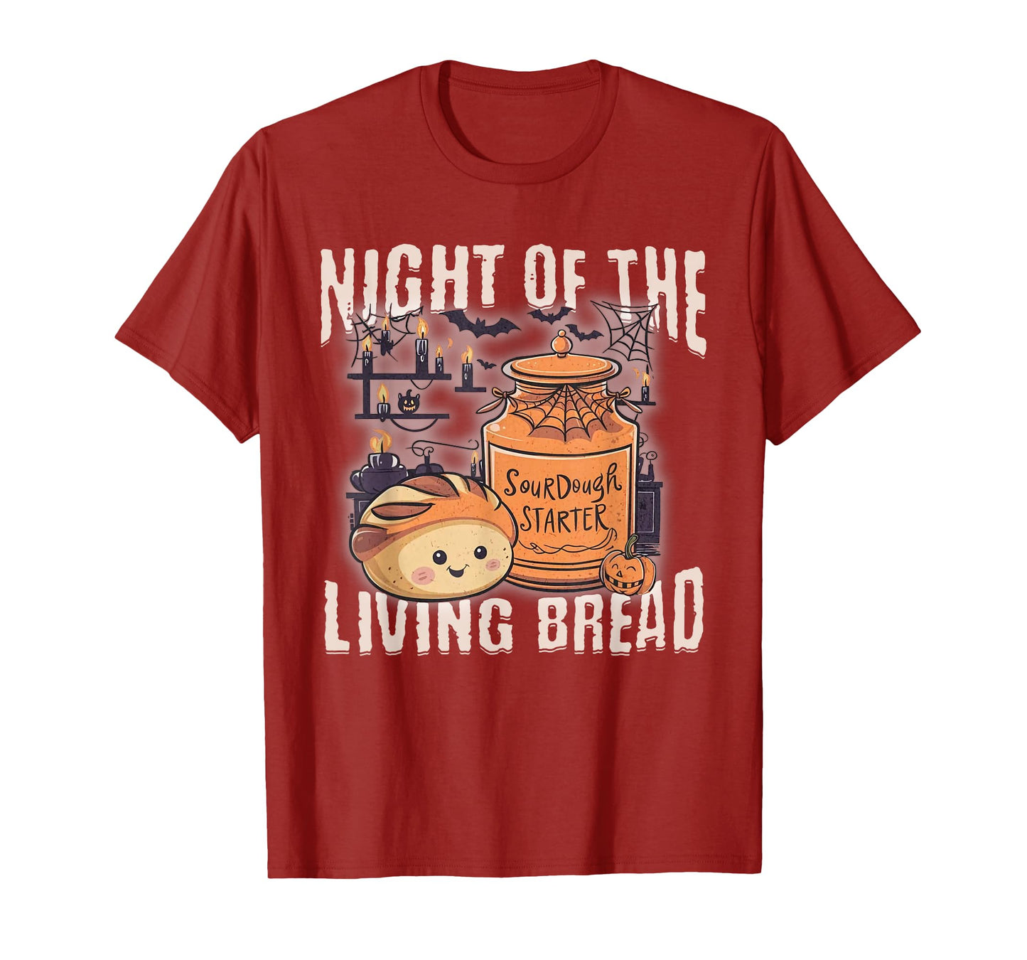 Night Of The Vintage Living Halloween Bread Spooky Season T-Shirt